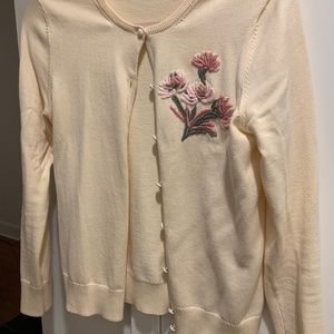 Brooks Brother Embroidered Floral Cardigan